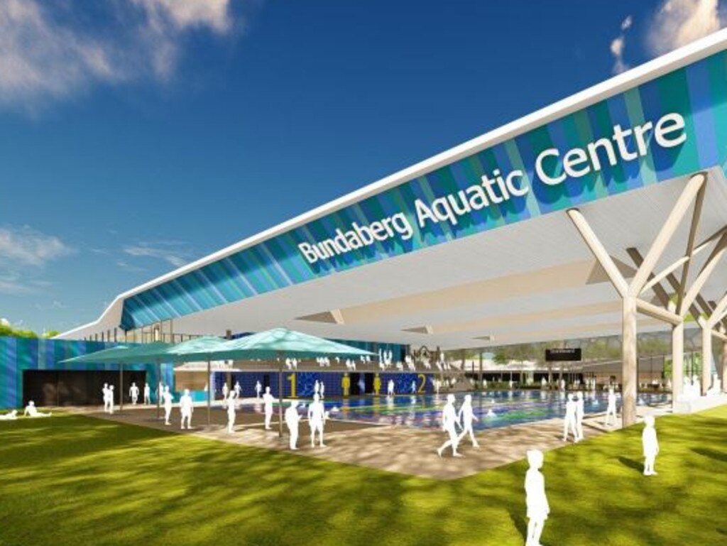 Artist drawings of the Aquatic Centre being built opposite Bundaberg Multiplex