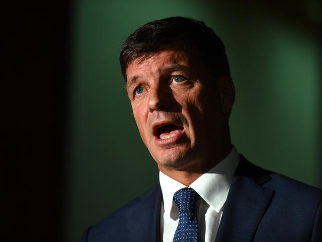 Minister for Energy Angus Taylor at a press conference at Parliament House in Canberra, February, Monday 24, 2020. (AAP Image/Mick Tsikas) NO ARCHIVING