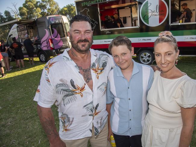 Jarrod Bernhardt, Sheriff Bernhardt and Dee Bernhardt at Mildura's NYE celebrations. Picture: Noel Fisher