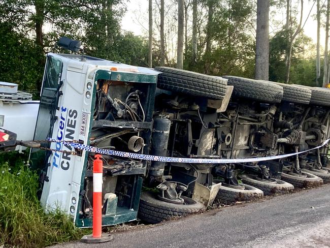 A crane rolled at Peachester on June 3.