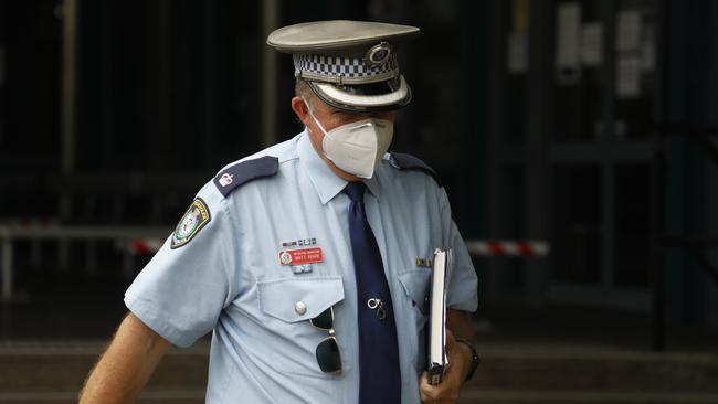 Tweed Byron Police District Chief Inspector Matt Kehoe outside the inquest on Thursday. Picture: Liana Boss