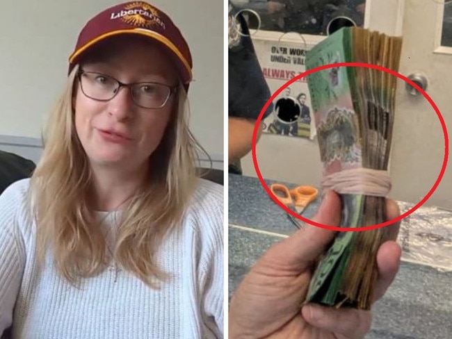 Woman's cash horror. Picture: Instagram