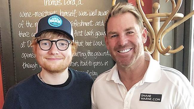 Shane Warne with Ed Sheeran. Picture: Instagram