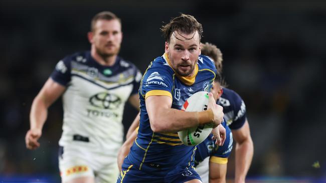 Clint Gutherson ran for more metres than any Eels player thanks to the platform his forwards provided. Picture; Mark Metcalfe/Getty Images