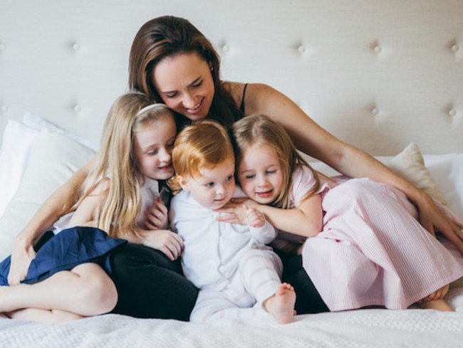 Jess Baird with her children. Picture: Michelle Proctor