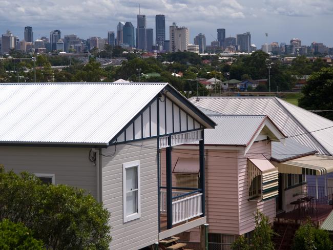Developing Queensland - Queenslander house in urban setting in Brisbane, Queensland, Australia.