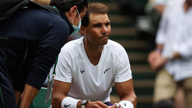 Rafa has been battling excruciating injuries throughtout the tournament. Picture: AFP