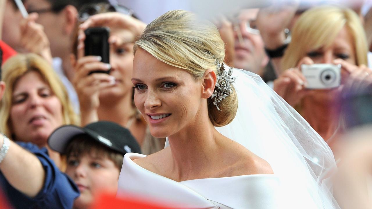 Princess Charlene of Monaco at her 2011 wedding to Prince Albert. Picture: Gareth Cattermole/Getty