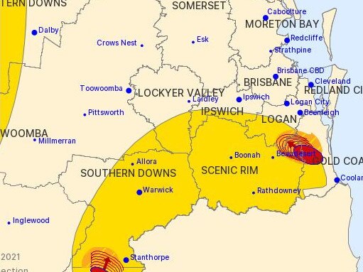 A severe storm warning has been issued for parts of southeast Queensland.