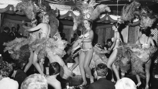 Showgirls at Chequers nightclub in Sydney in the 1960s. Picture: News Corp