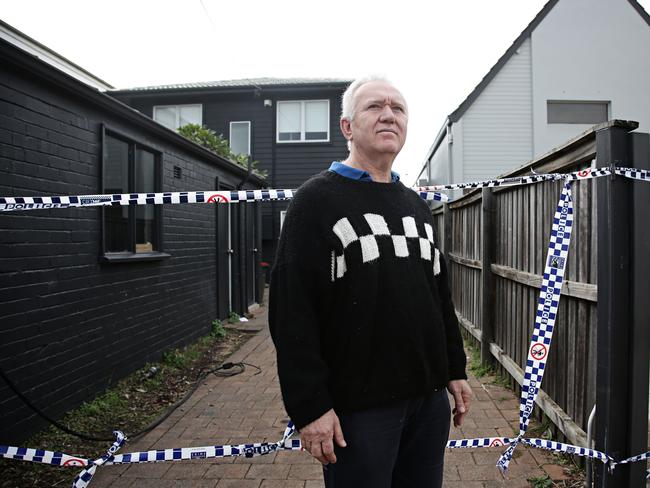 Tony Cagorski out the front of his house on Pittwater Rd days after the storm at Collaroy. Picture: Adam Yip.