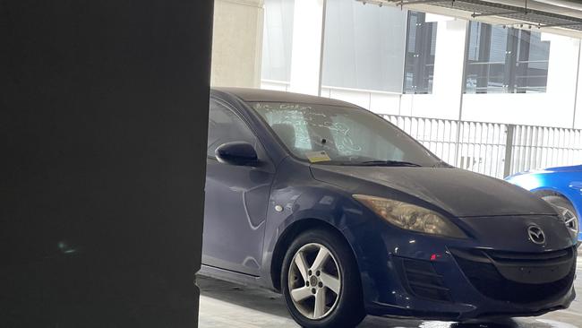 An abandoned Mazda sedan at Brisbane Airport: Photo: Supplied