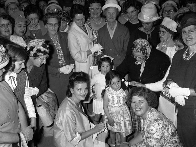 Miss Australia Jan Taylor signs autographs at McWhirters in 1964. Picture: Ray Saunders