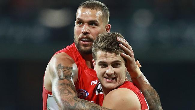 Lance Franklin and Tom Papley are a dynamic duo in attack. Picture: Getty Images