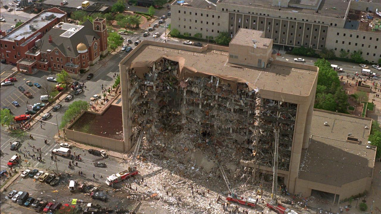 The north side of the Alfred P. Murrah Federal Building in Oklahoma City is shown missing after a truck bomb explosion, in this Wednesday, April 19, 1995, file photo. The Oklahoma City bombing killed 168 people. (AP Photo/File)