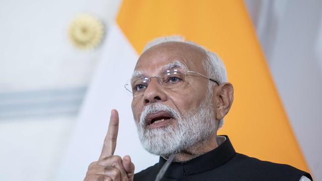 Indian Prime Minister Narendra Modi condemned the attack on Donald Trump and the crowd at his Pennsylvania rally. Picture: Alex Halada / AFP
