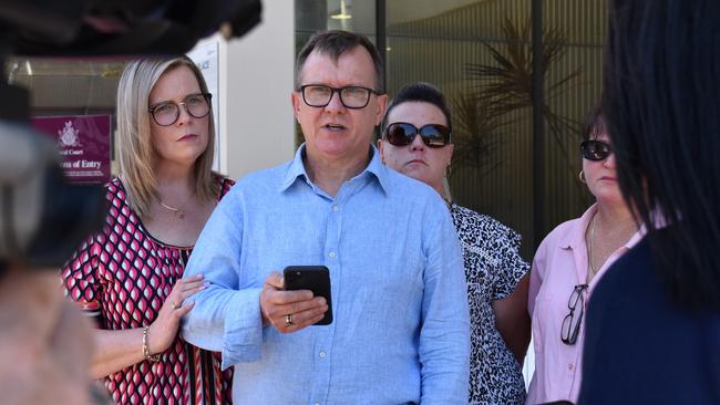 The children of Barbara Iris Francis outside court: Melissa Clifton, Andrew Francis, Rebecca Kilpatrick and Natalie Fielder. Picture: Jason Walls