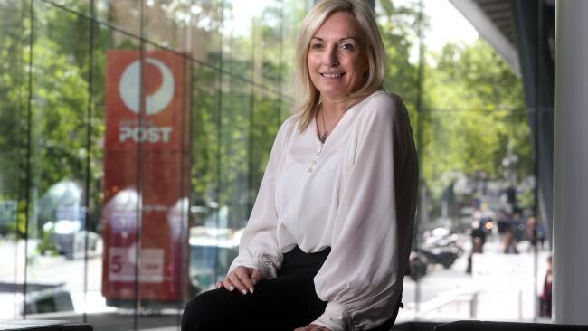 Christine Holgate at Australia Post’s Melbourne headquarters yesterday. Picture: David Geraghty.