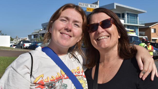 Kylie and Erin Toole at the Sunshine Coast Ironman 70.3 2023.