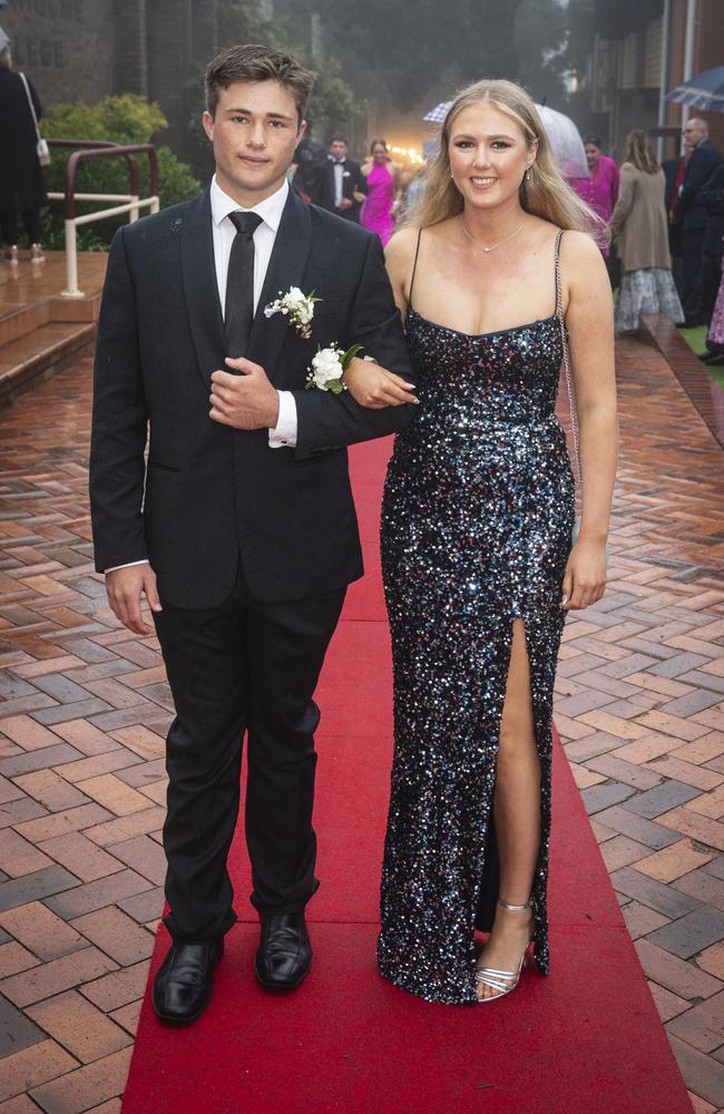 Josh Smart partners Abbie Lord at Fairholme College formal, Wednesday, March 27, 2024. Picture: Kevin Farmer