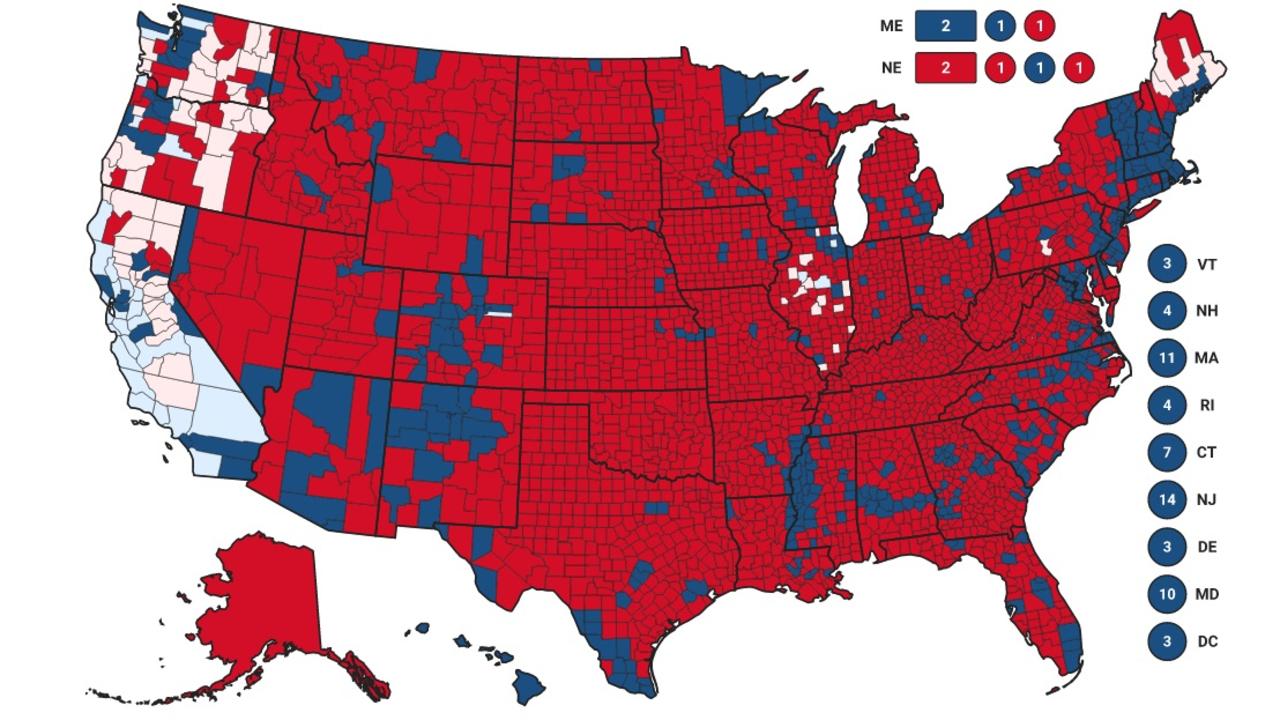 US election: Biden breaks Obama’s record for lowest number of counties ...