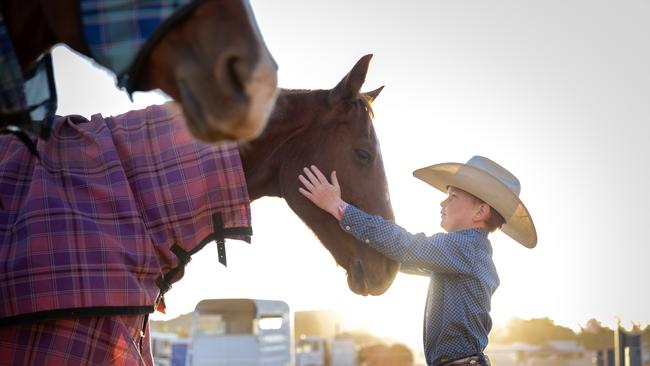Mount Isa Rodeo 2024 - Toby Remfrey, 9, from Cluncurry at the Mount Isa Rodeo. Picture by Luke Marsden. - Photo Supplied