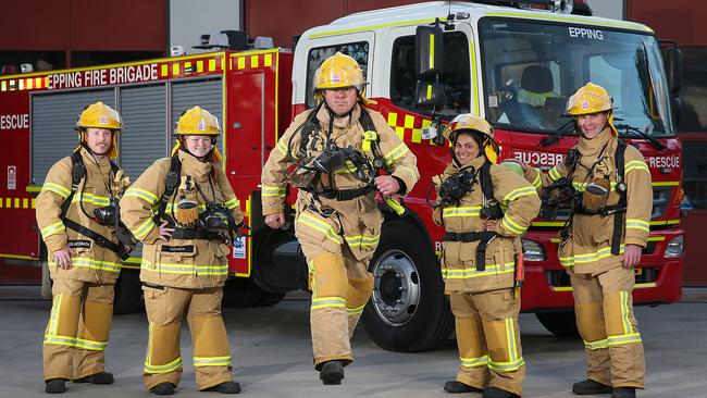 Epping CFA members Bodie, Rheannon, Kieran, Ange and Steve.