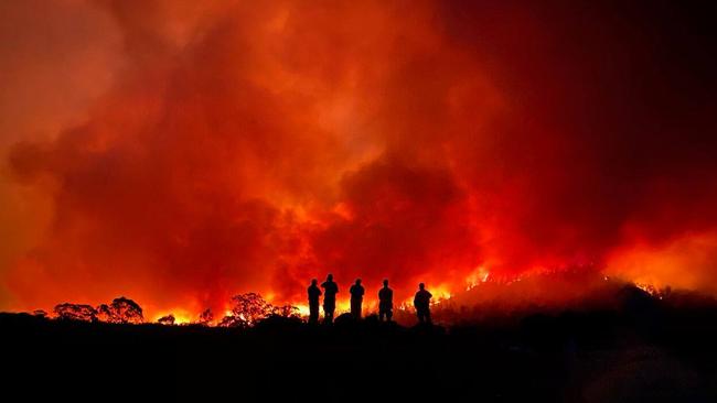 The Orroral Valley fire in Namadgi National Park south of Canberra. Picture: ACT Emergency Services Agency