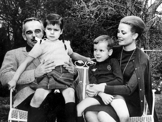 Prince Rainier of Monaco with Princess Grace (former actor Grace Kelly) and Princess Caroline and Prince Albert in the 1960s. Picture: supplied