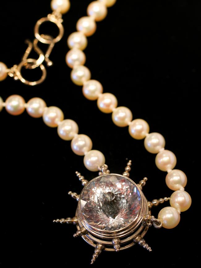 Meet the Artist. Phil Mason." Light of Flinders" necklace with 25ct Killiecrankie diamond and pearls