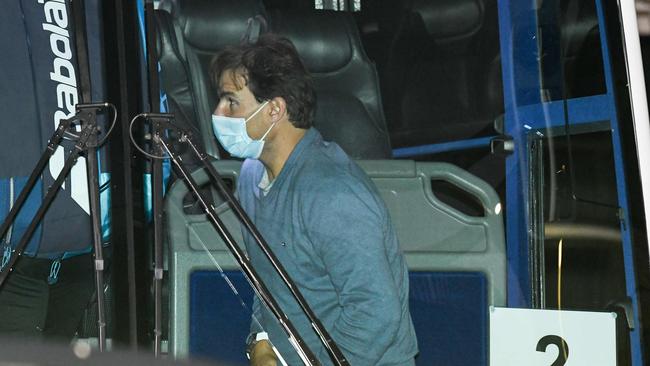 Spanish Tennis player Rafael Nadal arrives at Adelaide Airport. Picture: Brenton Edwards/ AFP