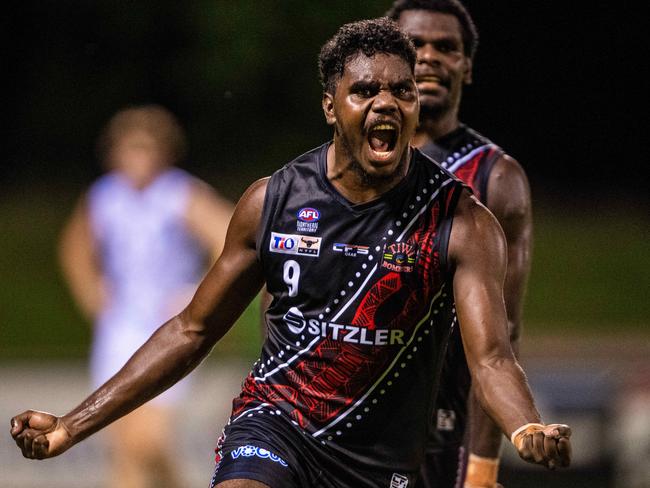 Anthony Munkara as Southern Districts took on the Tiwi Bombers in Round 3 of the 2024-25 NTFL season. Picture: Pema Tamang Pakhrin