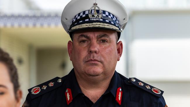 NT's acting police commissioner Martin Dole at the press conference in Palmerston Police Station. Picture: Pema Tamang Pakhrin