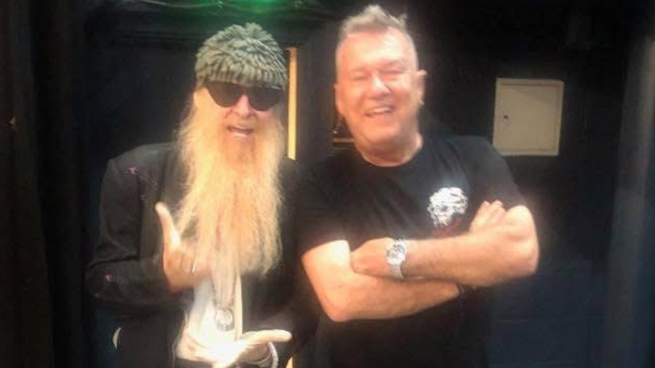 ZZ Top Billy Gibbons with Jimmy Barnes in 2019. Picture: Supplied.
