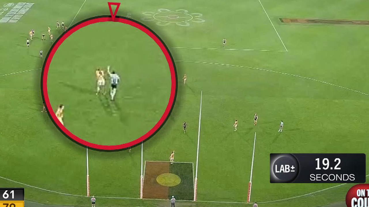 Port Adelaide 19 sekund więcej po powrocie przeciwko Hawthornowi, wideo, błąd sędziego czasowego, wezwanie do rozpoczęcia meczu AFL, gol Darcy'ego Burne-Jonesa, najnowsze wiadomości