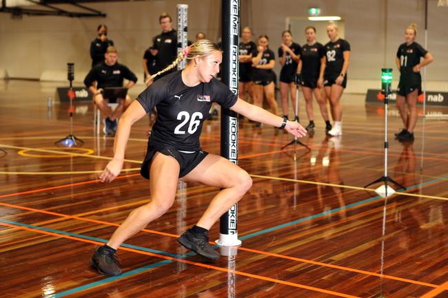 Teagan Levi at the AFLW draft combine for Queensland players, held at Runaway Bay Indoor Sports Centre. Picture: Richard Gosling.