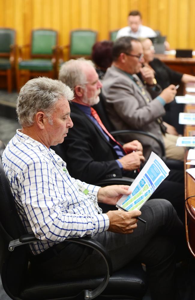 Former councillor Paul Jacob during a meeting of Townsville City Council in 2018.