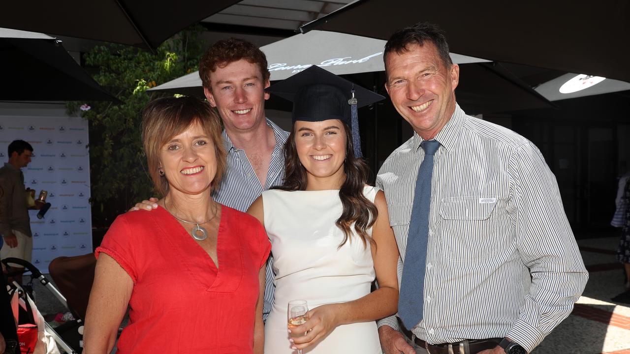 Jane Robb, Angus Webb, Charlotte Robb and Alastair Robb. Deakin School of Education; NIKERI; and Centre of Humanitarian Leadership students graduated on Wednesday lunchtime. Picture: Alan Barber