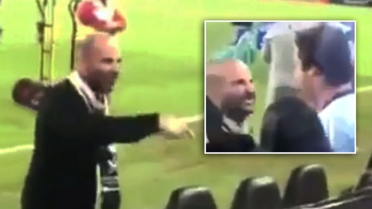 George Calombaris attacked a soccer fan at the A League Grand Final.