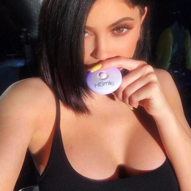 Kylie Jenner Instagram post for HiSmile teeth whitening