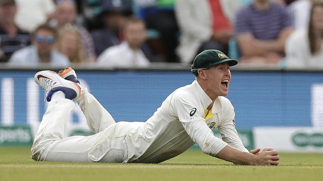 Marnus Labushagne also snared a hot chance. Picture: Ryan Pierse/Getty Images