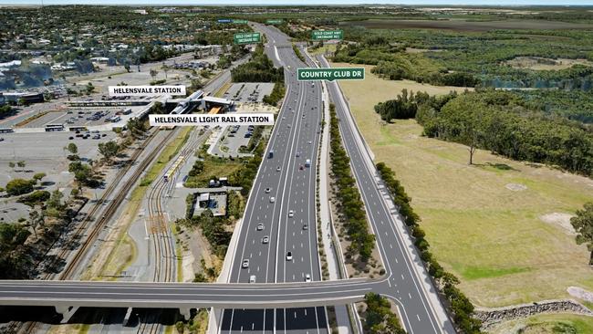 Artist impression of Coomera Connector at Helensvale. Picture: TMR