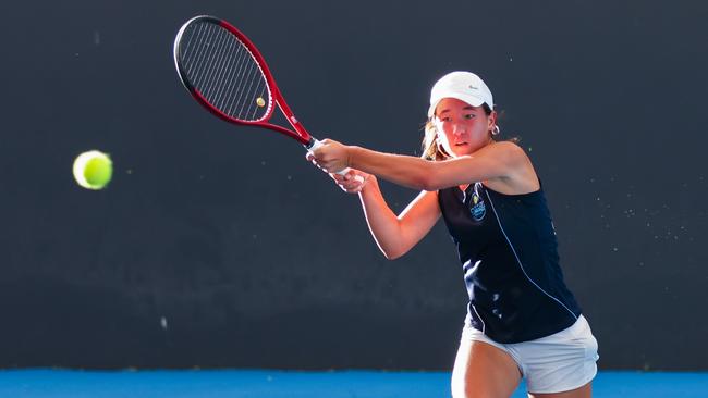 Action from the 2024 Tennis SA State League Grand Finals. Picture: Peter Mundy.