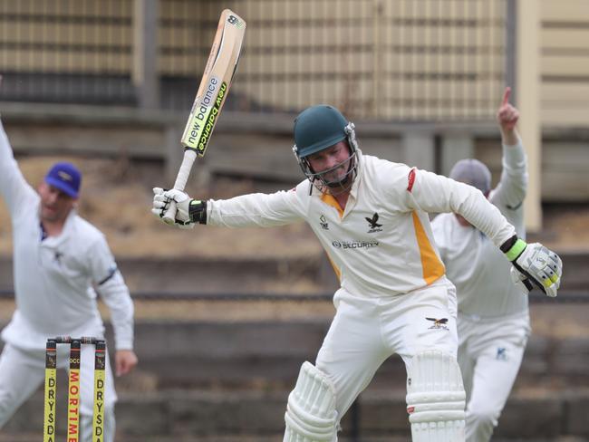 Ronnie Peillon was not happy after his being dismissed caught behind. Picture: Mark Wilson