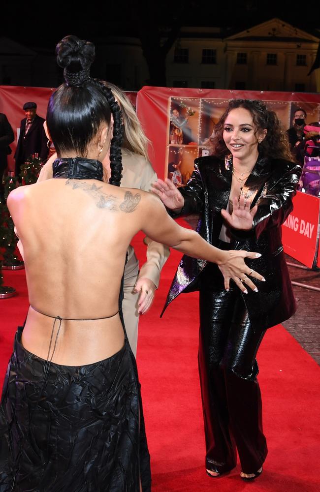 Leigh-Anne spies her Little Mix bandmates. Picture: Gareth Cattermole/Getty