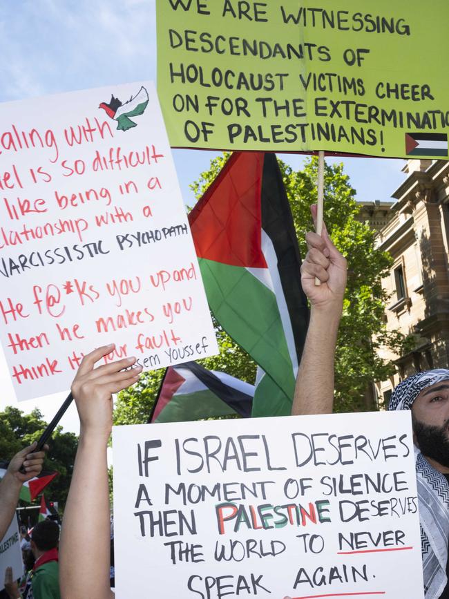 A major pro-Palestinian protest and march, commencing at Sydney Town Hall and marching to Belmore Park. Picture: NCA NewsWire / Monique Harmer