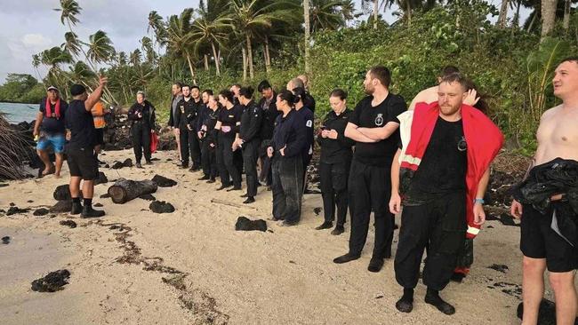 All 75 on board were rescued. Picture: Samoa Fire and Emergency Services Authority