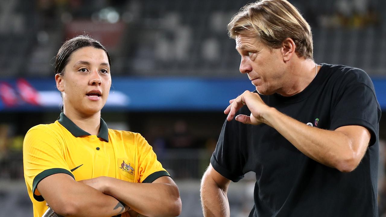 Tony Gustavsson is yet to speak to Sam Kerr about her UK court appearance. Picture: Brendon Thorne/Getty Images