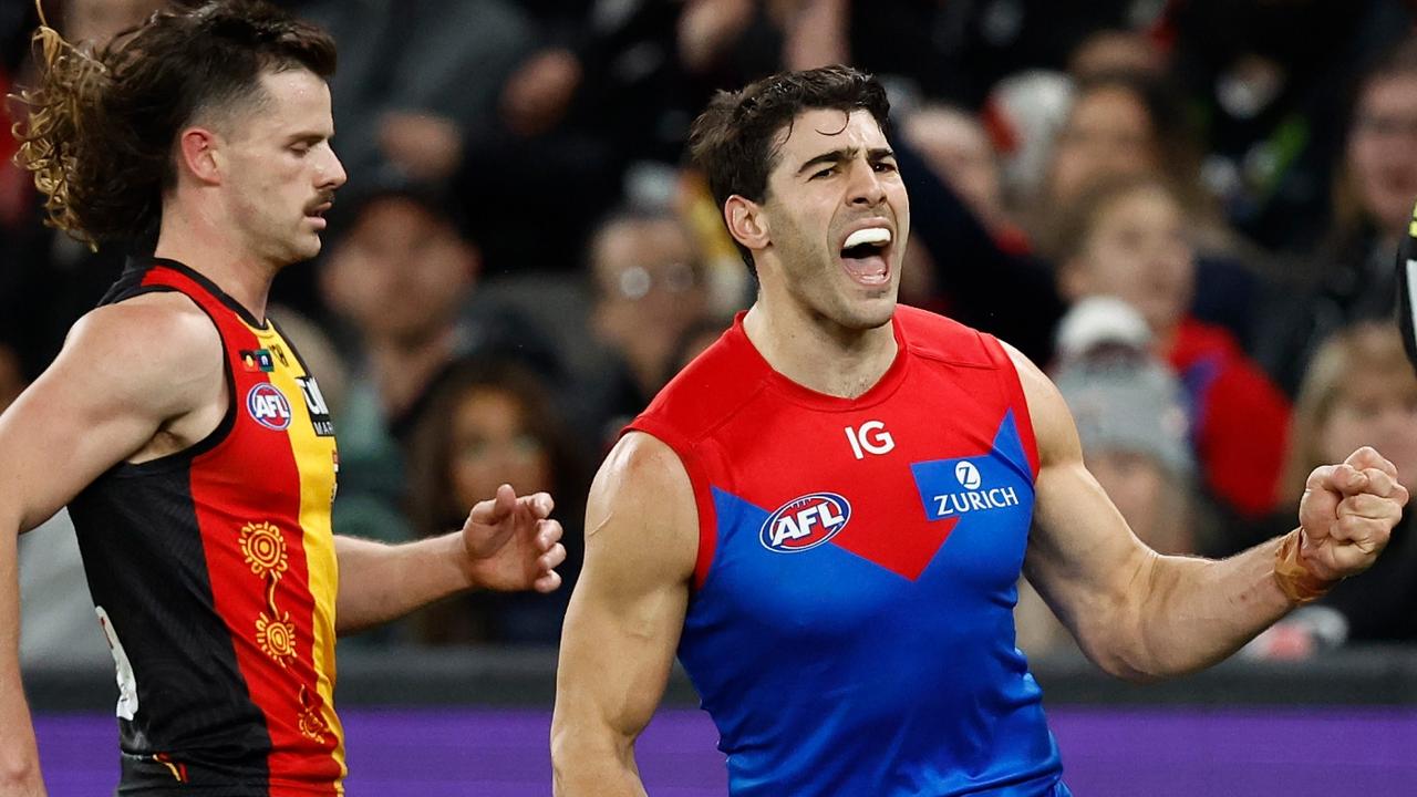 Christian Petracca starred with four majors. (Photo by Michael Willson/AFL Photos via Getty Images)