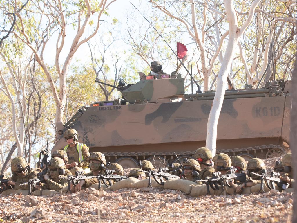 ADF soldiers training at Mt Bundy outside Darwin. Picture: Glenn Campbell